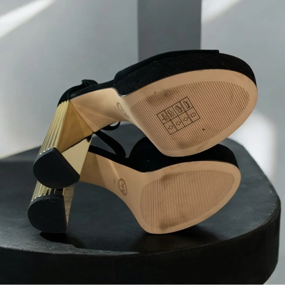 MICHAEL Michael Kors Porter Ankle Strap Platforms Size 7M Party Date Night Event - Picture 10 of 11